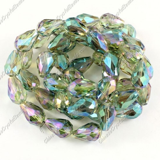 20Pcs 10x15mm Chinese Crystal Teardrop Bead strand, transparently green light