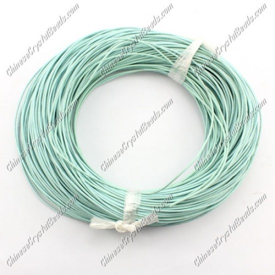 Round Leather Cord, aqua , (1mm, 1.5mm, 2mm)(Sold by the Meter)