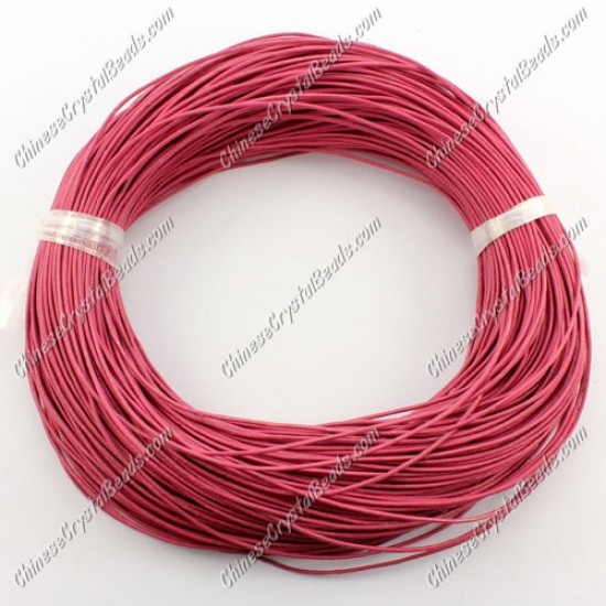 Round Leather Cord, Dark Pink, (1mm, 1.5mm, 2mm)(Sold by the Meter)