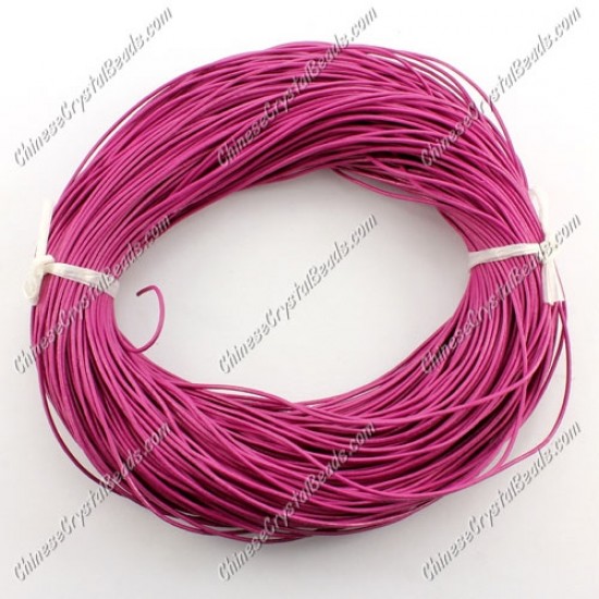 Round Leather Cord, Fuchsia ,(1mm,1.5mm,2mm) (Sold by the Meter)