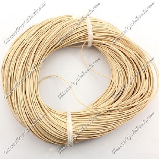 Round Leather Cord, Beige,(1mm, 1.5mm, 2mm) (Sold by the Meter)