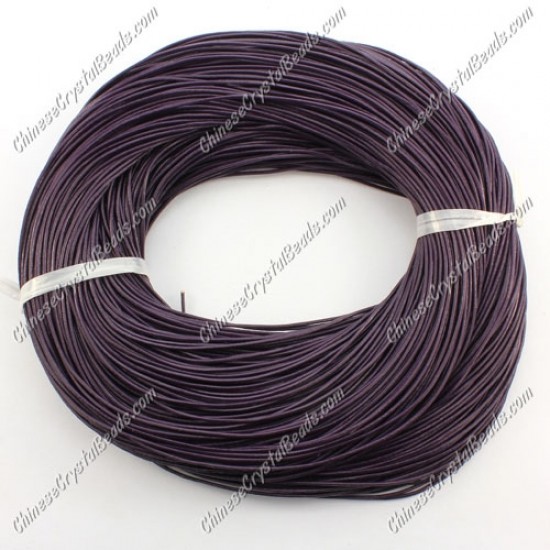 Round Leather Cord, violet, (1mm, 1.5mm, 2mm)(Sold by the Meter)