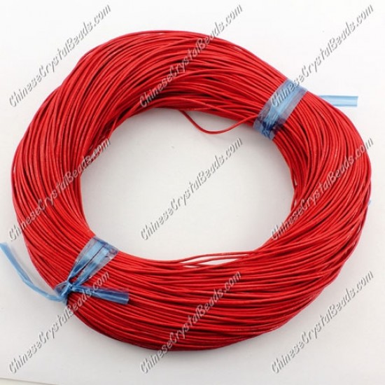 Round Leather Cord, red, (1mm,1.5mm, 2mm)(Sold by the Meter)