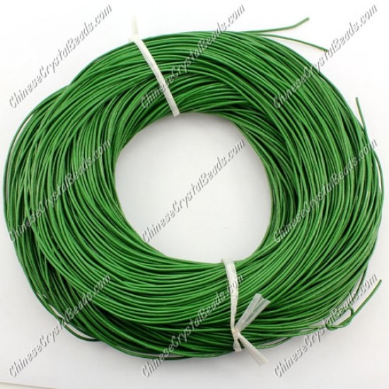 Round Leather Cord, emerald, (1mm, 1.5mm, 2mm) (Sold by the Meter)