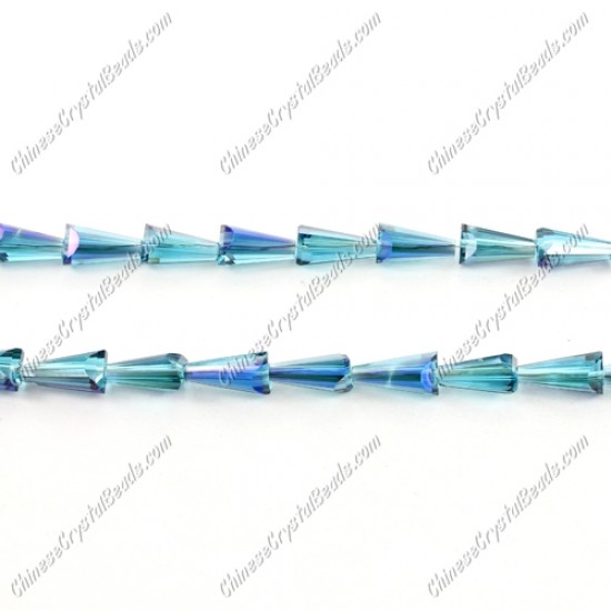 6x12mm Chinese Artemis Crystal beads indicolite blue light, per pkg of 20pcs