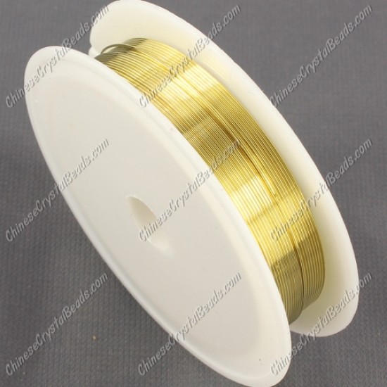Wire,  gold-finished copper, round, 0.5mm. Sold per 8 meter spool.