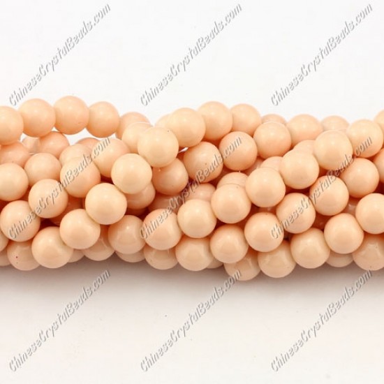 8mm round glass beads strand, Peach, 100pcs per strand
