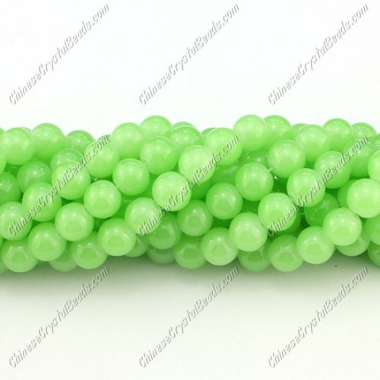 8mm round glass beads strand, green jade, 100pcs per strand