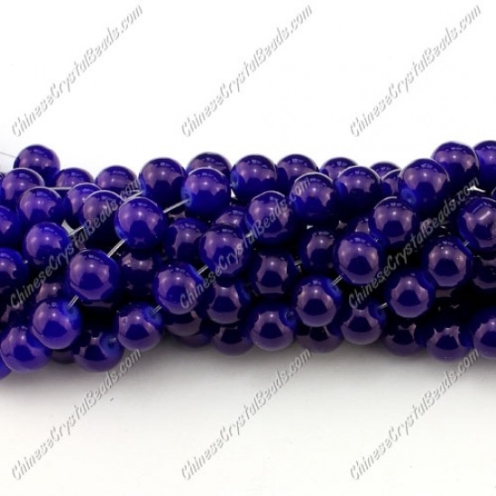 8mm round glass beads strand, Indigo, 100pcs per strand