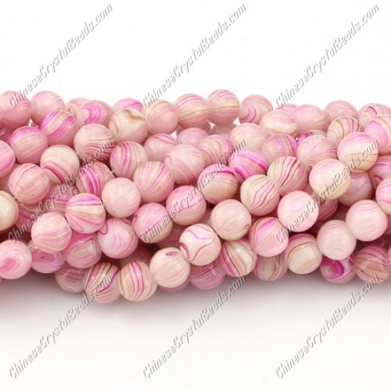 8mm round glass beads strand, the painting of european style purple, 100pcs per strand