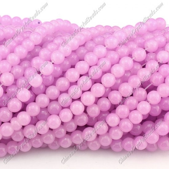 6mm round glass beads strand, light purple, 140pcs per strand