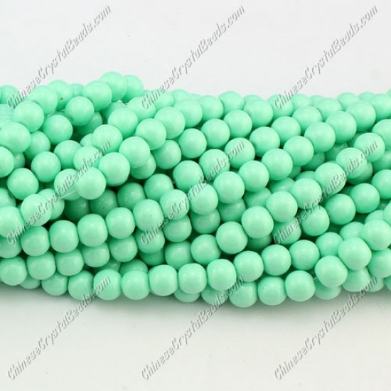 6mm round glass beads strand, Pale Turquoise, 140pcs per strand