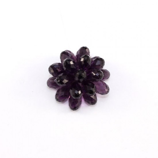 Crystal Beaded Flower, 3D beading flower, violet, 20x30mm, sold 1 pcs