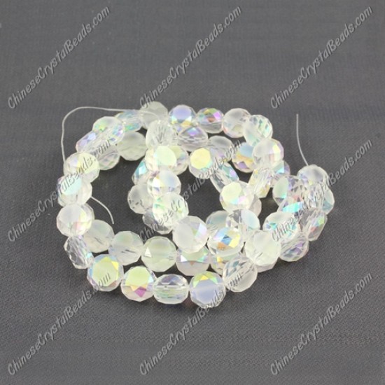 6mm Bread crystal beads long strand, clear AB, 100pcs per strand
