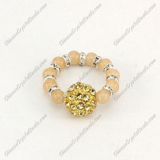 grass beads pave beads Ring,Stretchable fit. b001, 2.1inch