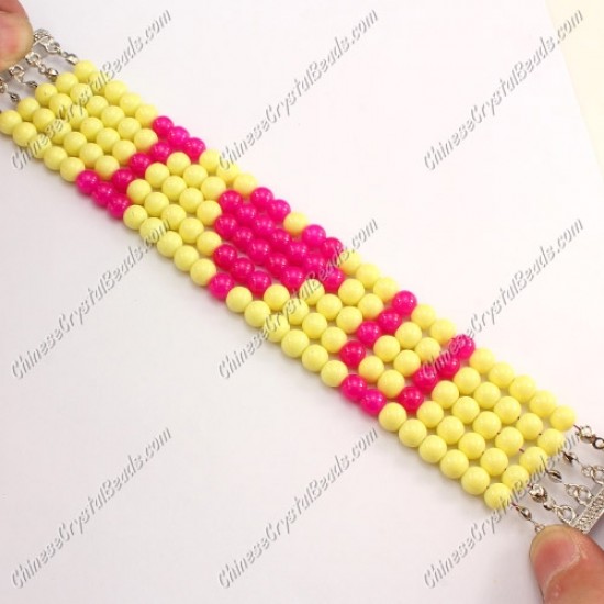 Big Magnetic Clasps glass beads bracelet, wide: 30mm, 7.5inch length