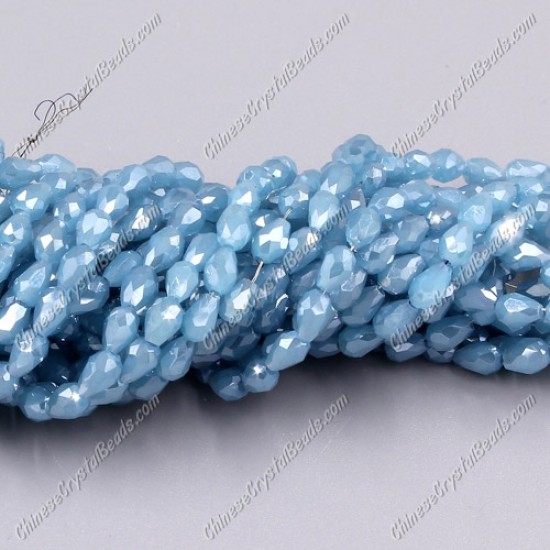 Chinese Crystal Teardrop Beads Strand, #008, 3x5mm, about 100 Beads