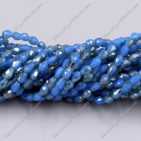 Chinese Crystal Teardrop Beads Strand, #010, 3x5mm, about 100 Beads