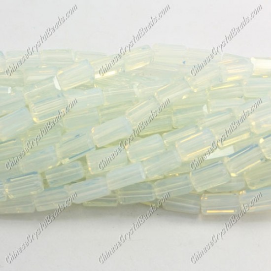 cuboid crystal beads, 4x4x8mm, Opal, 72pcs per strand