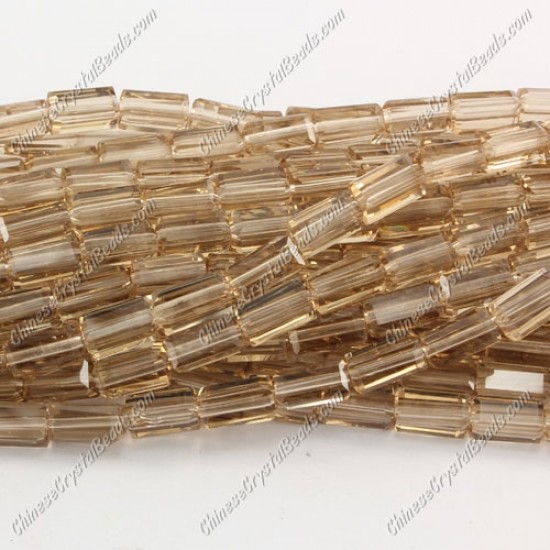 cuboid crystal beads, 4x4x8mm, S Champange, 72pcs per strand