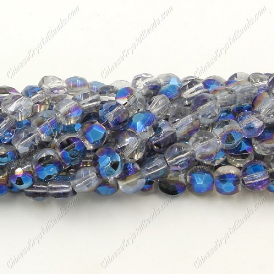 5x6mm Bread crystal beads long strand, blue light,  about 100pcs per strand
