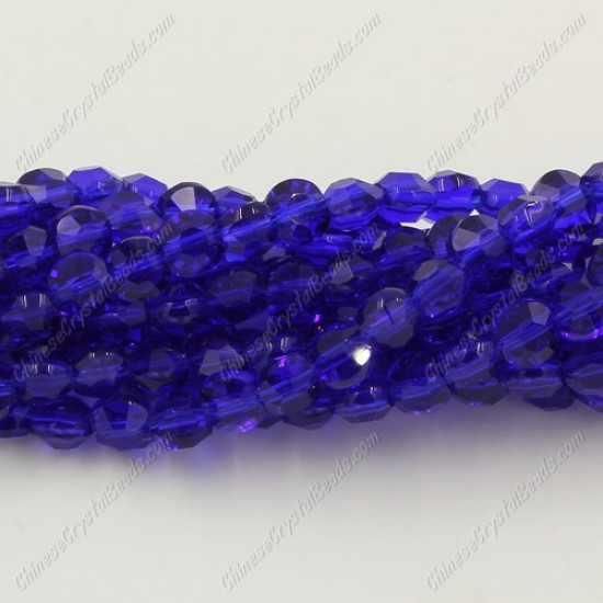 5x6mm Bread crystal beads long strand, Sapphire, about 100pcs per strand