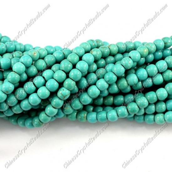 5mm Turquoise round beads, about 80 pcs per strand