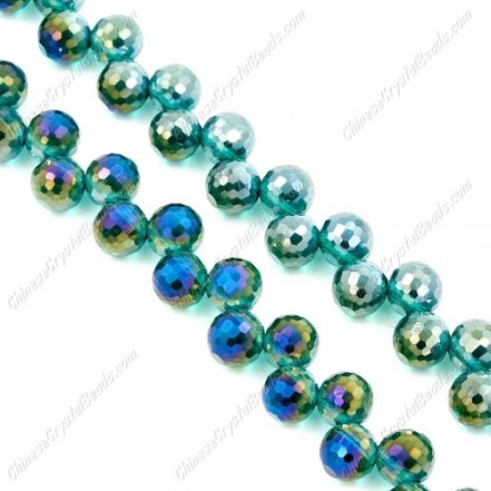 20Pcs  chinese crystal round drop beads, 8mm, hole:1.5mm, Emerald AB