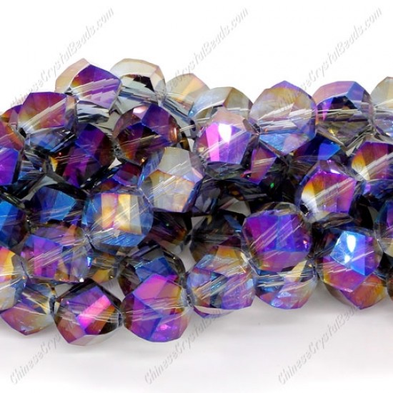 10mm Chinese Crystal Helix Strand purple light, 20 beads