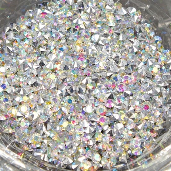 AAA Resin Rhinestone, silver AB, size: 3mm, sold per pkg of 12 gram