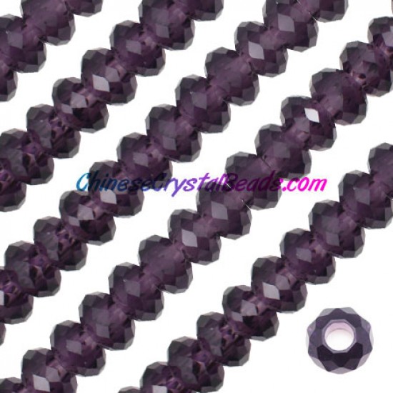 Crystal European Beads, Purple, 8x14mm, 5mm big hole,12 beads