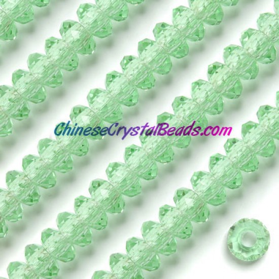 Crystal European Beads, lime green, 8x14mm, 5mm big hole,12 beads