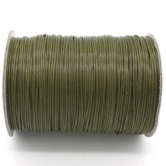 Dark Olive korean waxed polyester cord string 0.5/1/1.5/2/3mm round 1 roll
