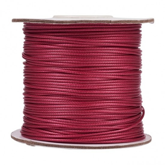 maroon korean waxed polyester cord string 0.5/1/1.5/2/3mm round 1 roll