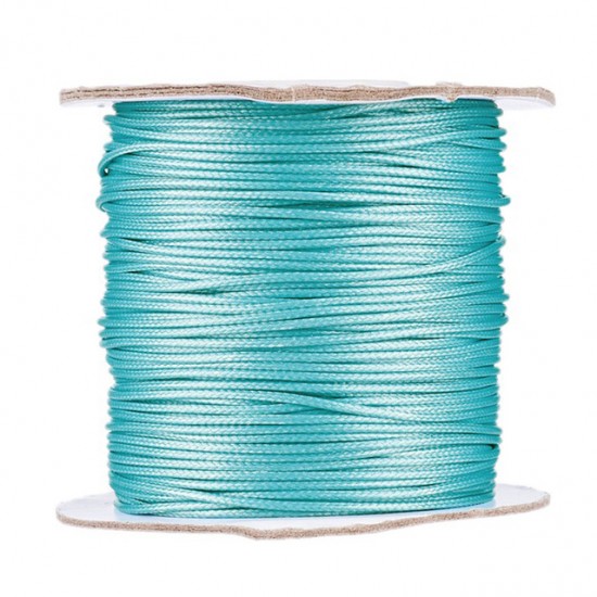 light aqua korean waxed polyester cord string 0.5/1/1.5/2/3mm round 1 roll